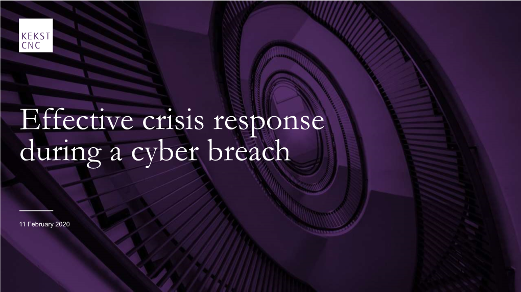 Effective Crisis Response During a Cyber Breach