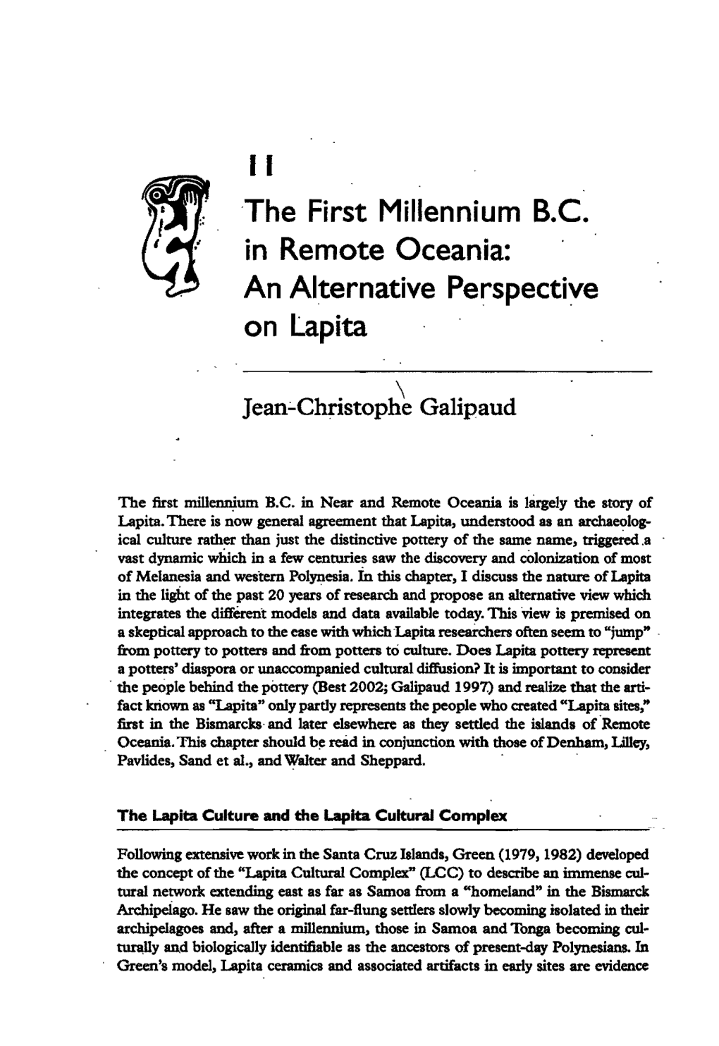 The First Millennium B.C. in Remote Oceania : an Alternative Perspective on Lapita in : Lilley I