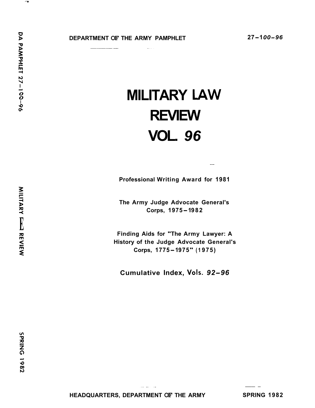 MILITARY LAW .Q M REVIEW VOL