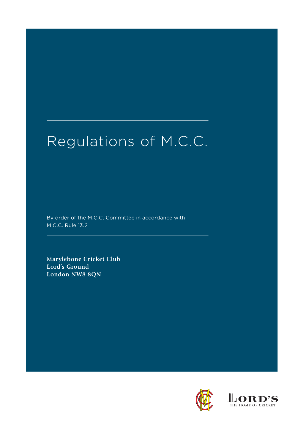 Regulations of M.C.C