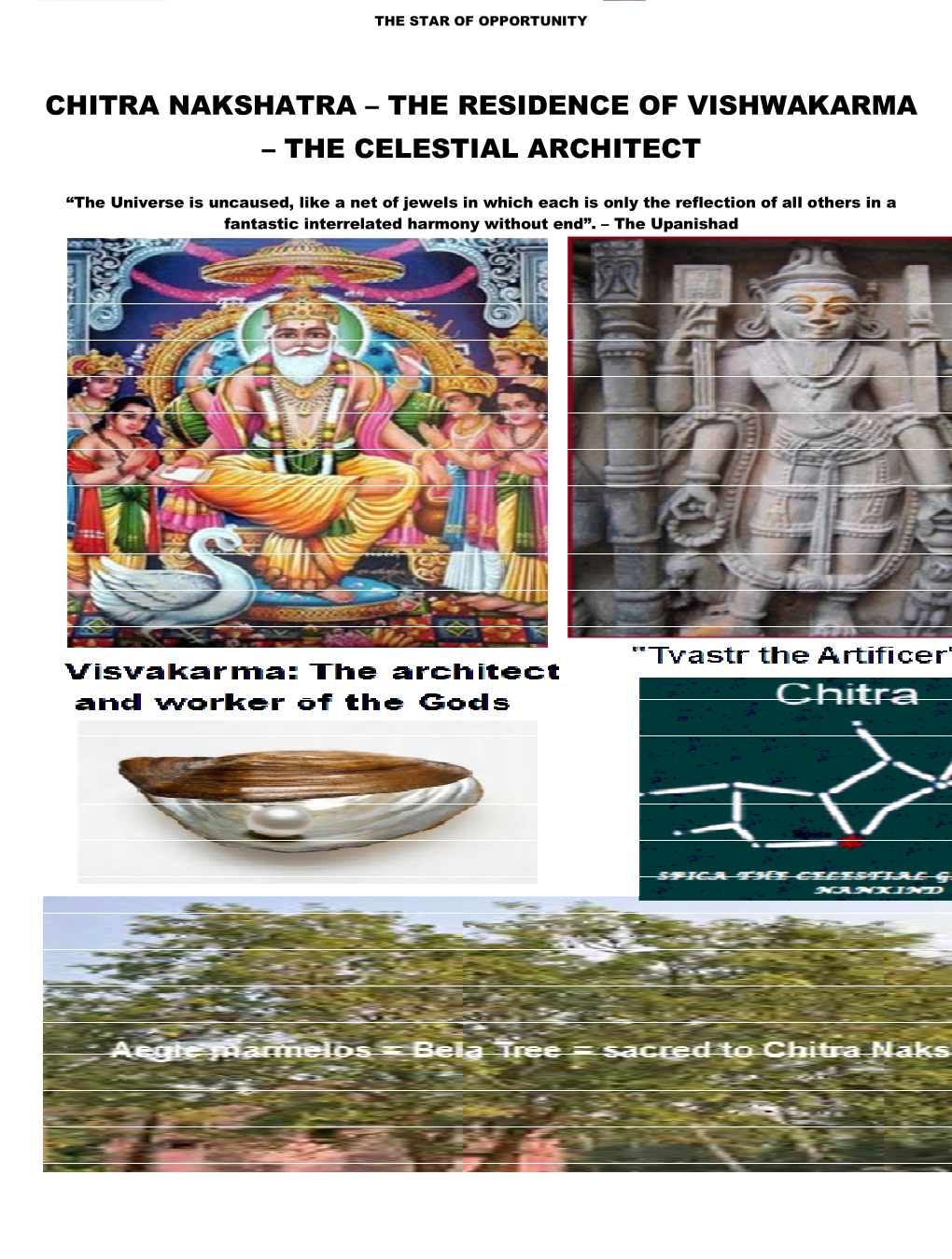 Chitra Nakshatra – the Residence of Vishwakarma – the Celestial Architect