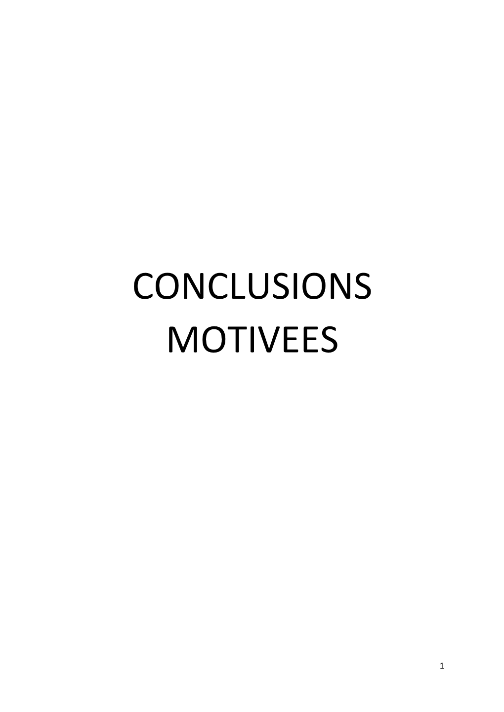 Conclusions Motivees