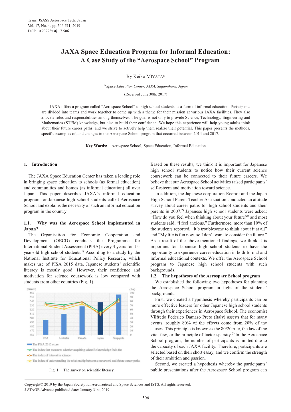 JAXA Space Education Program for Informal Education: a Case Study of the “Aerospace School” Program