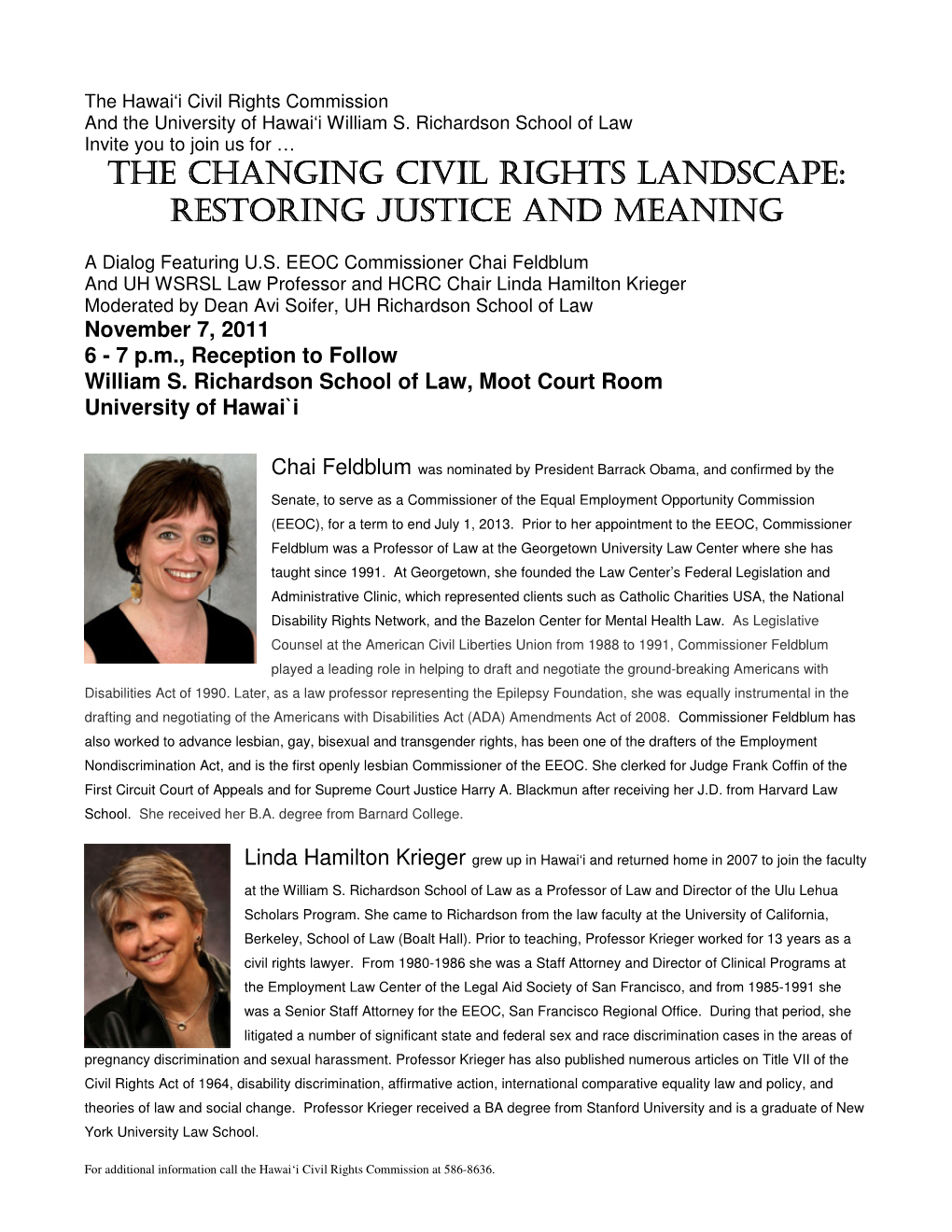 The Changing Civil Rights Landscape: Restoring Justice and Meaning