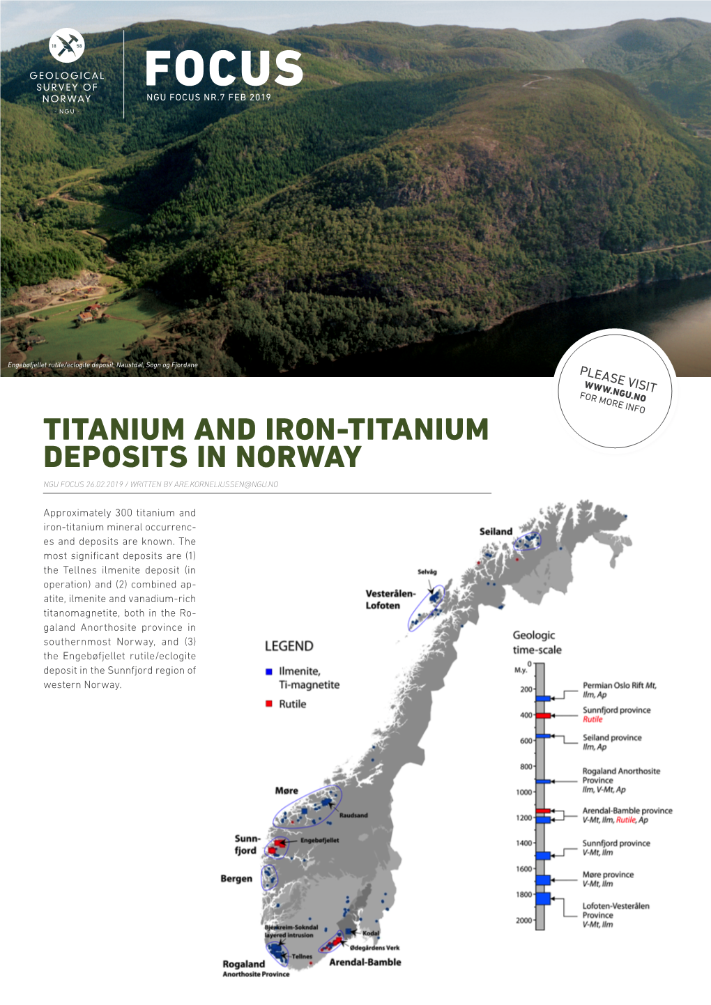 Titanium and Iron-Titanium Deposits in Norway Ngu Focus 26.02.2019 / Written by Are.Korneliussen@Ngu.No