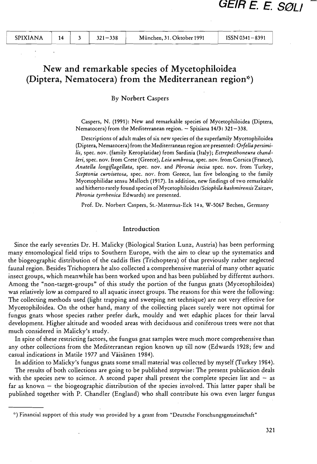 Diptera, Nematocera) from the Mediterranean Region':'