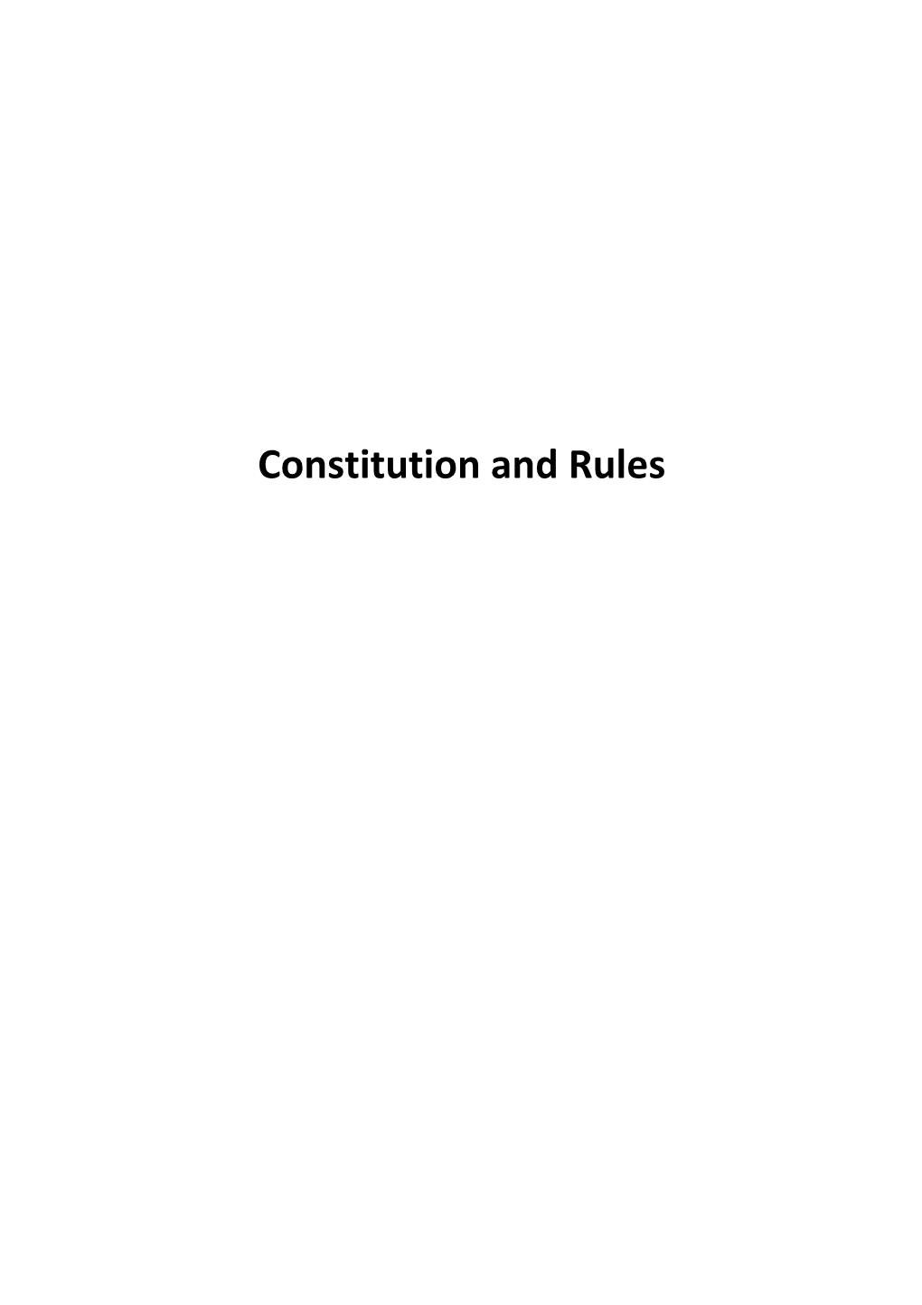 Constitution and Rules