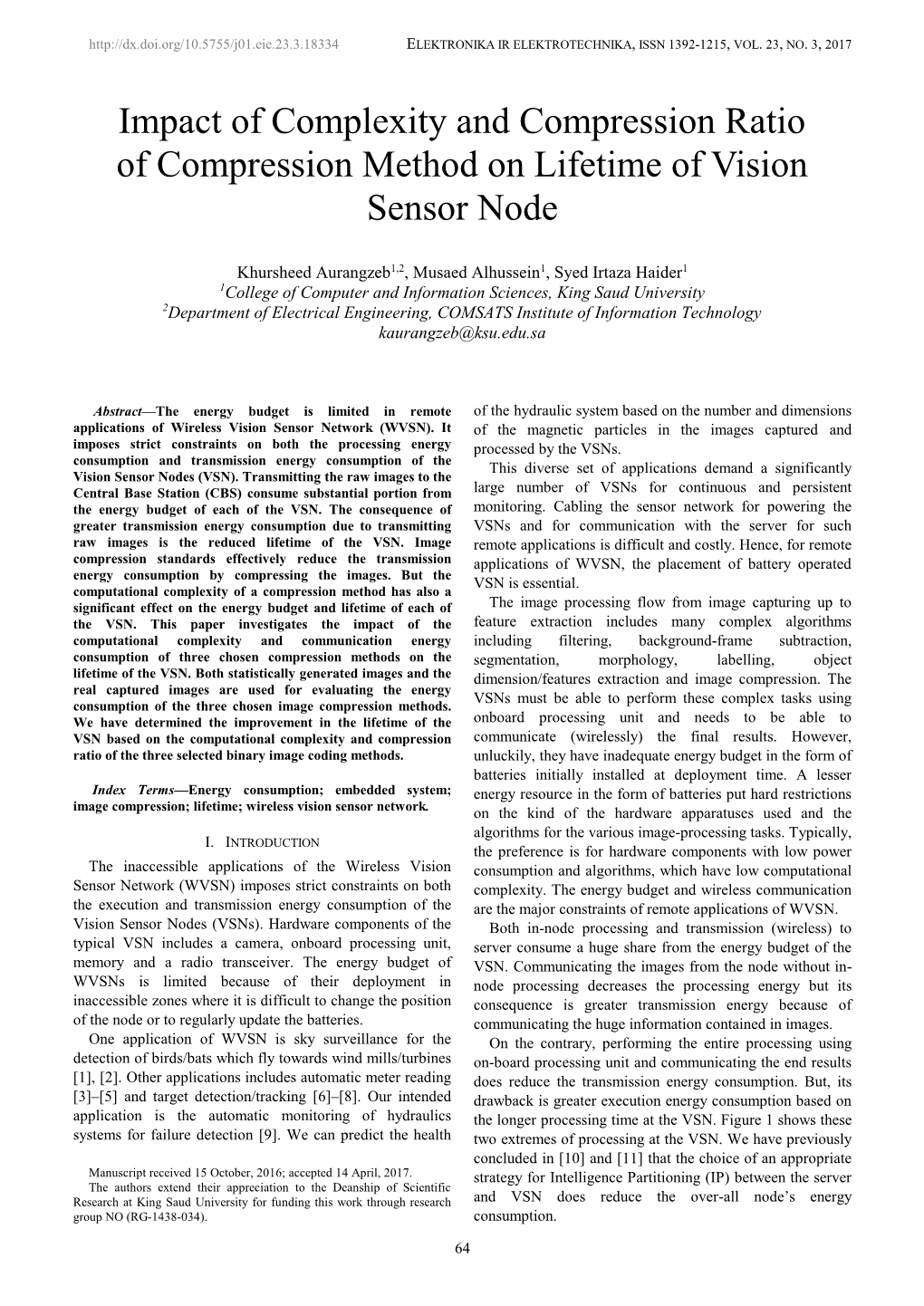 Impact of Complexity and Compression Ratio of Compression Method on Lifetime of Vision Sensor Node