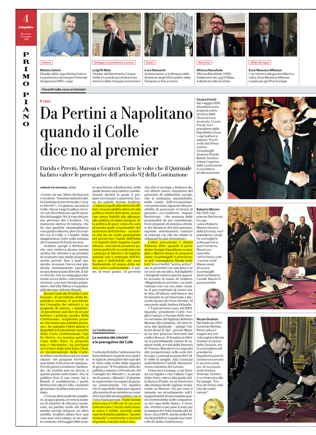 Da Pertini a Napolitano Quando Il Colle Dice No Al Premier