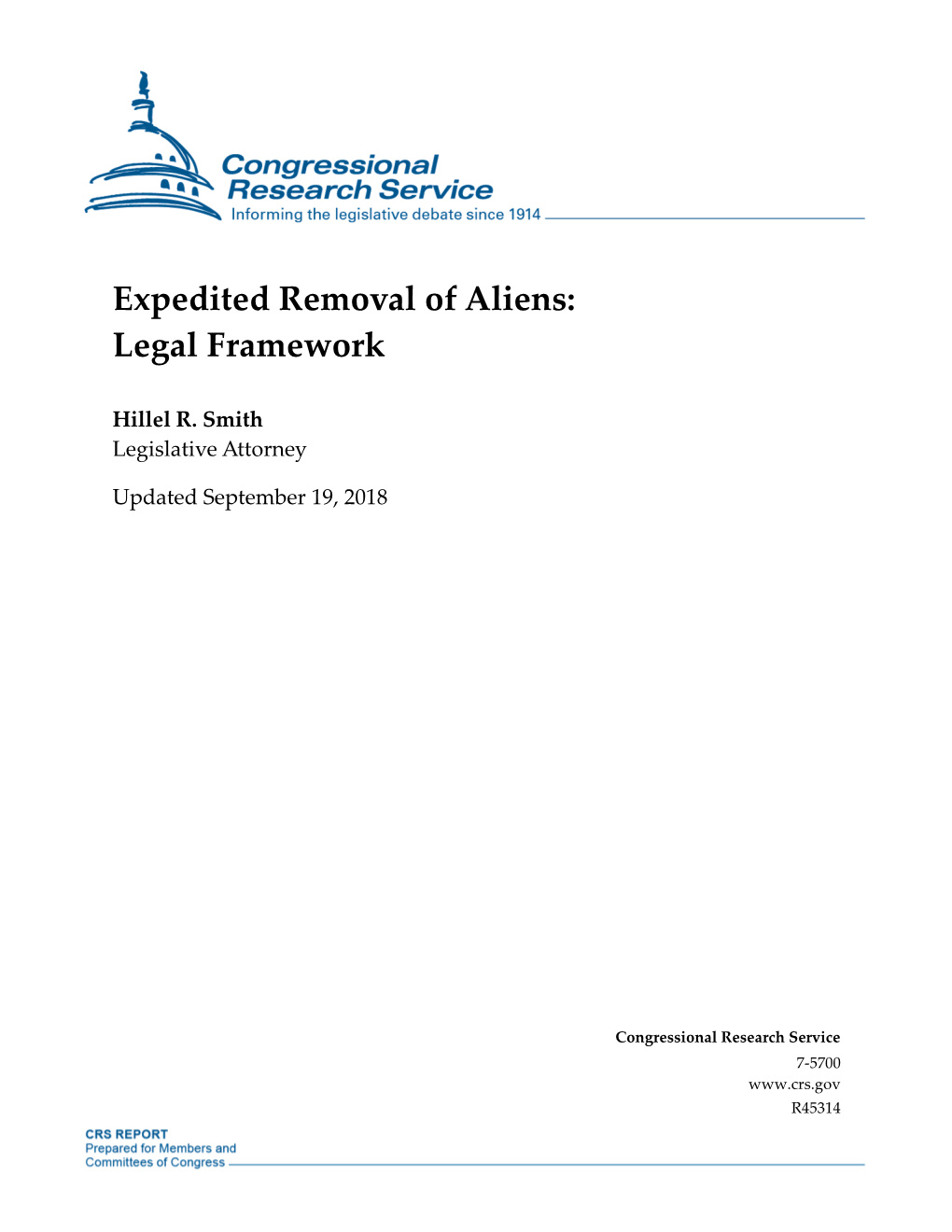 Expedited Removal of Aliens: Legal Framework