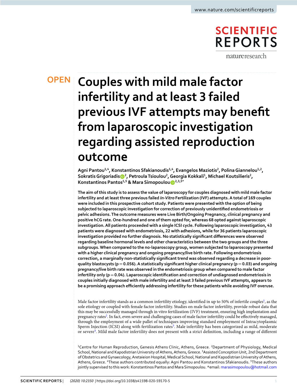 Couples with Mild Male Factor Infertility and at Least 3 Failed Previous IVF