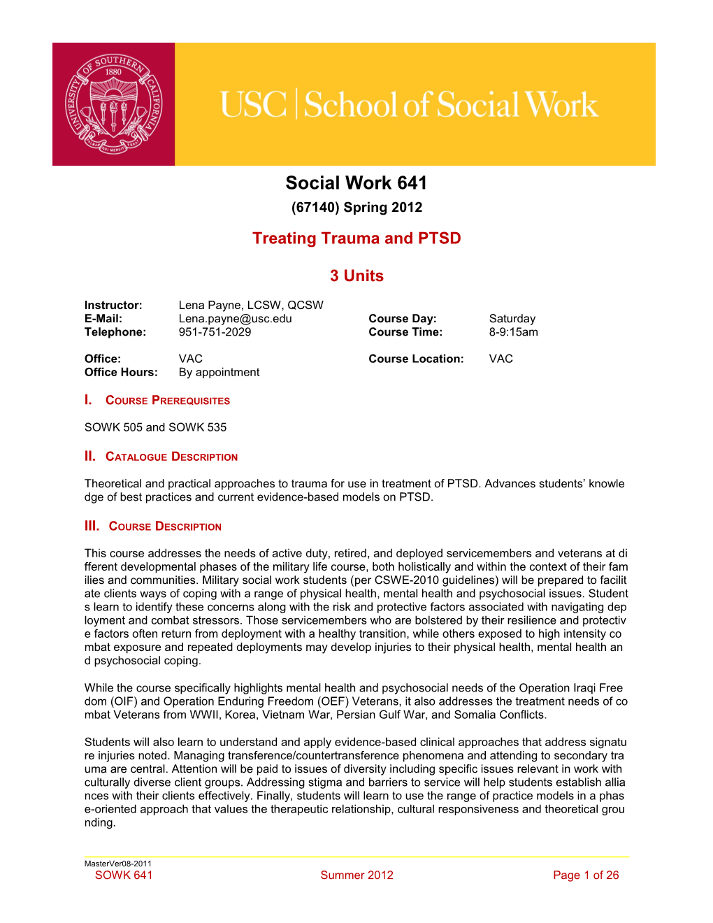 School of Social Work Syllabus Template Guide s9