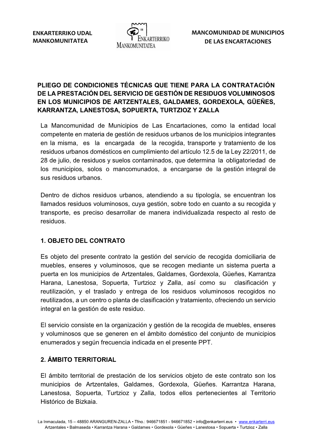 Enkarterriko Udal Mankomunitatea Mancomunidad De Municipios De