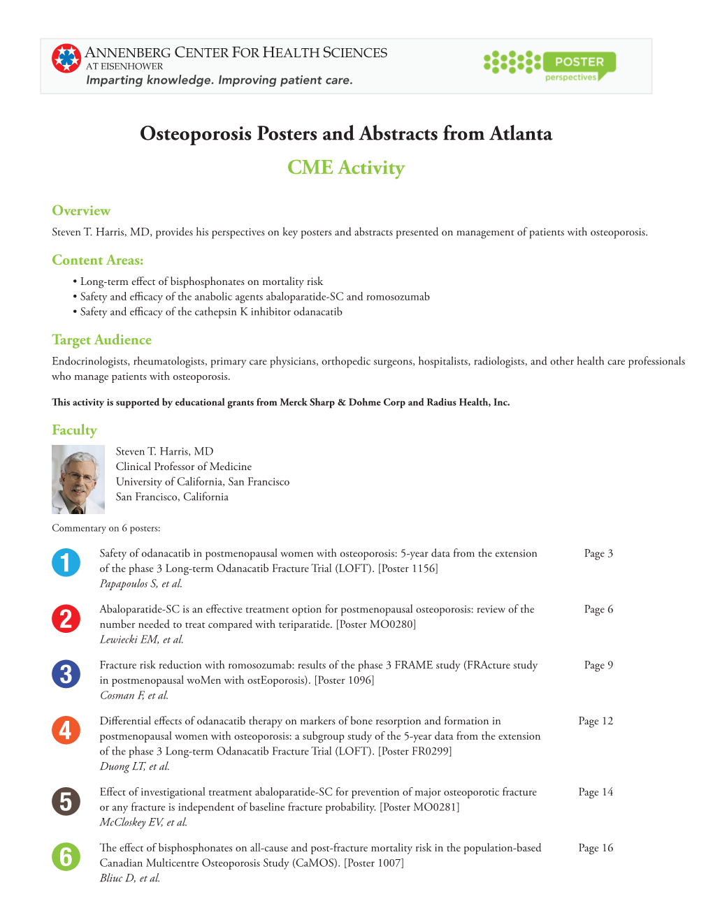 Osteoporosis Posters and Abstracts from Atlanta CME Activity