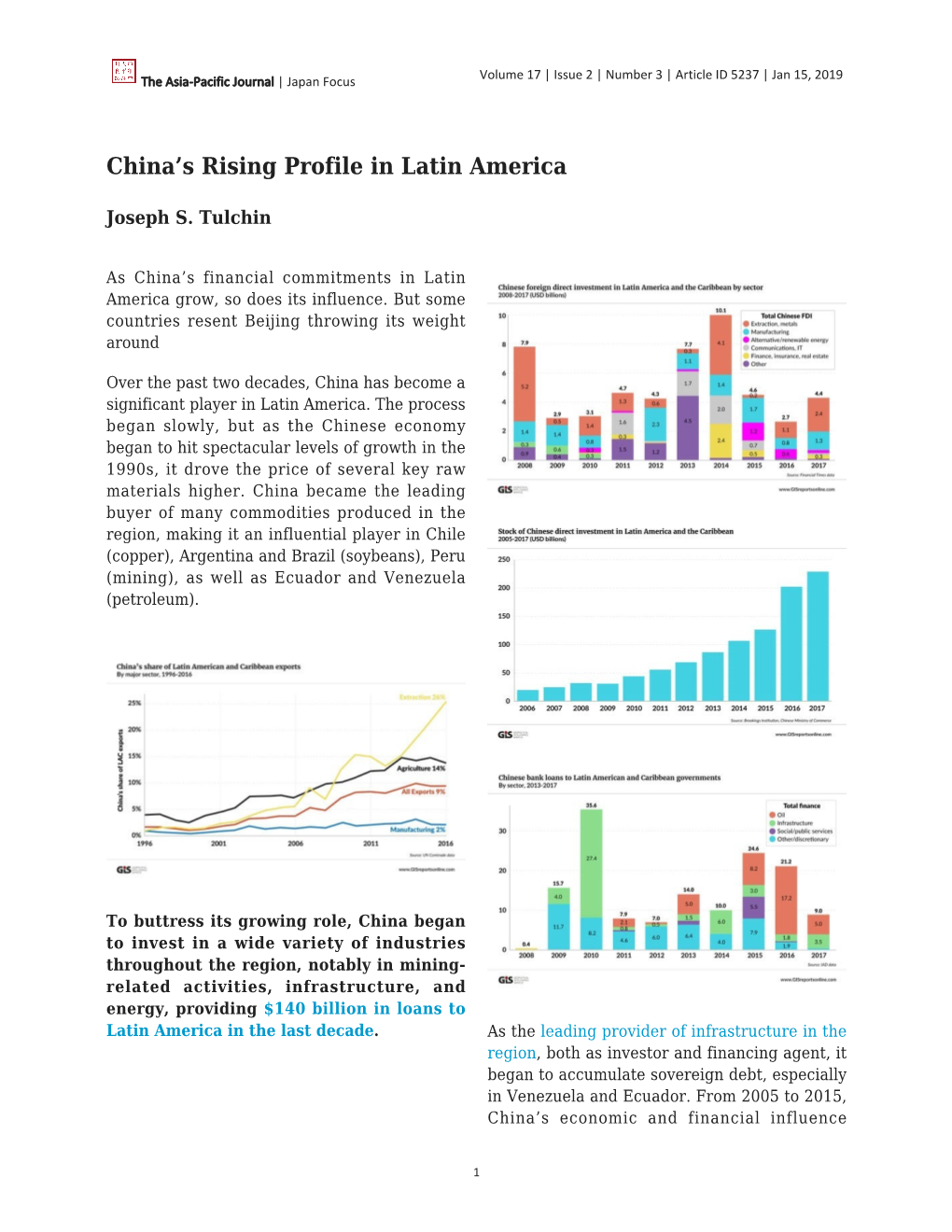 China's Rising Profile in Latin America
