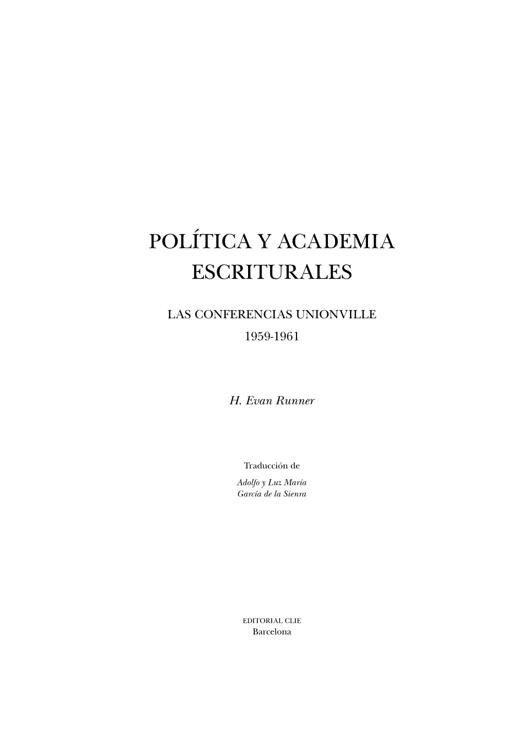 Pol´Itica Y Academia Escriturales