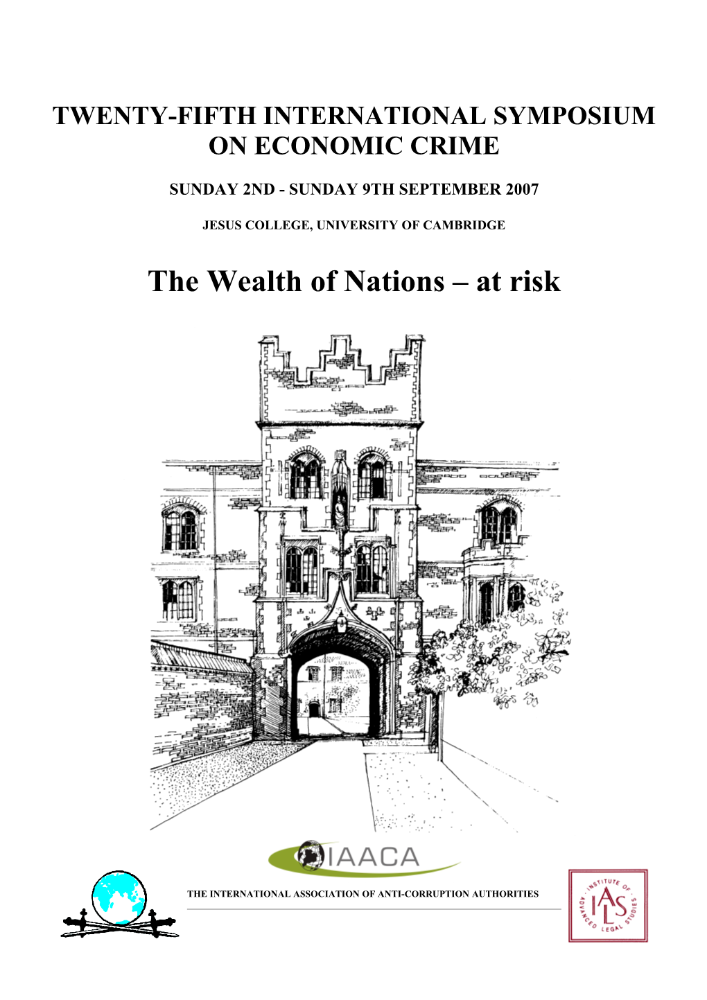 The 21St Cambridge International Symposium On Economic Crime