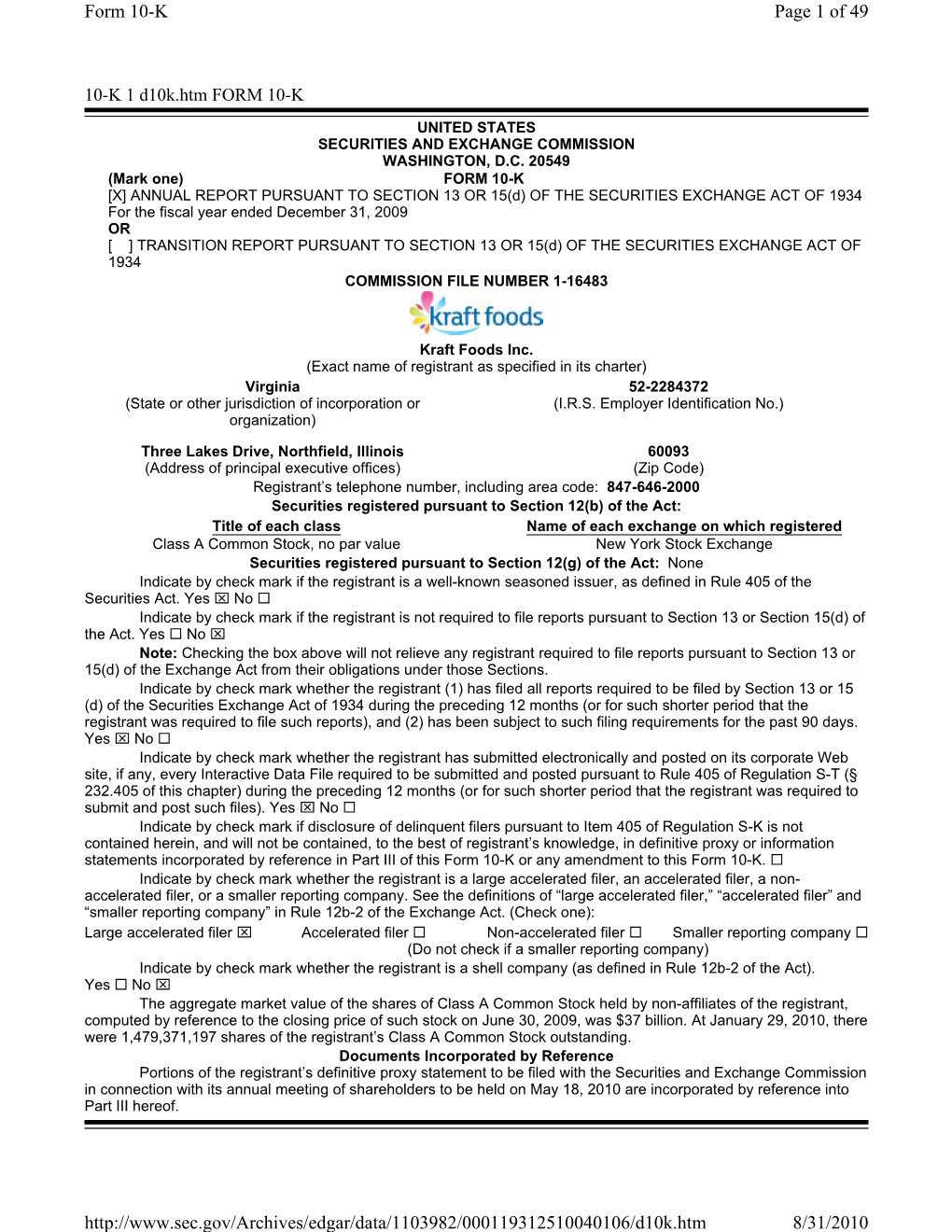 Page 1 of 49 Form 10-K 8/31/2010