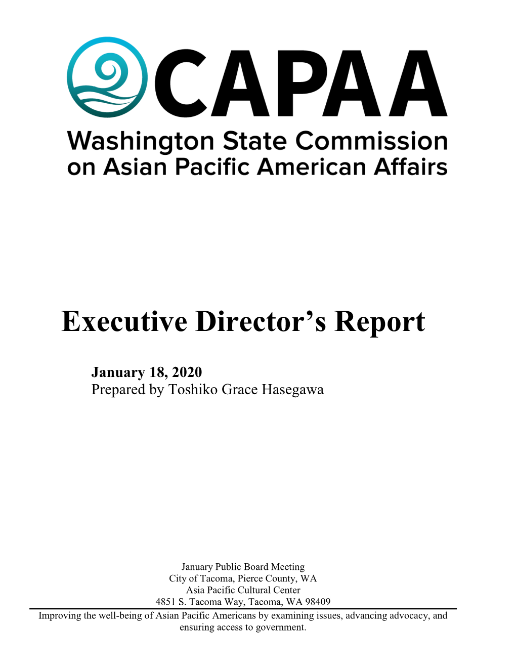 Executive Director's Report