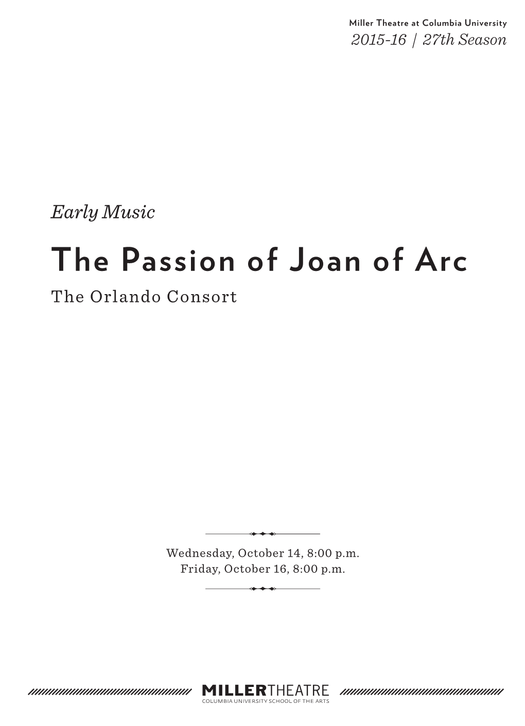 The Passion of Joan of Arc the Orlando Consort