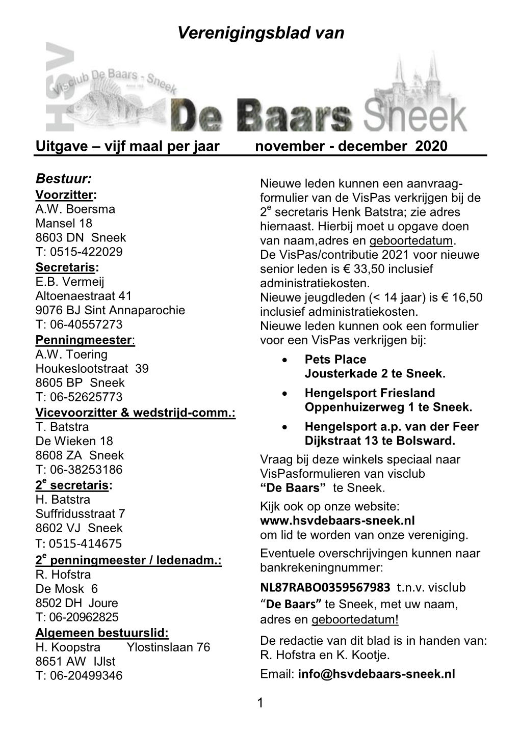 Verenigingsblad Van