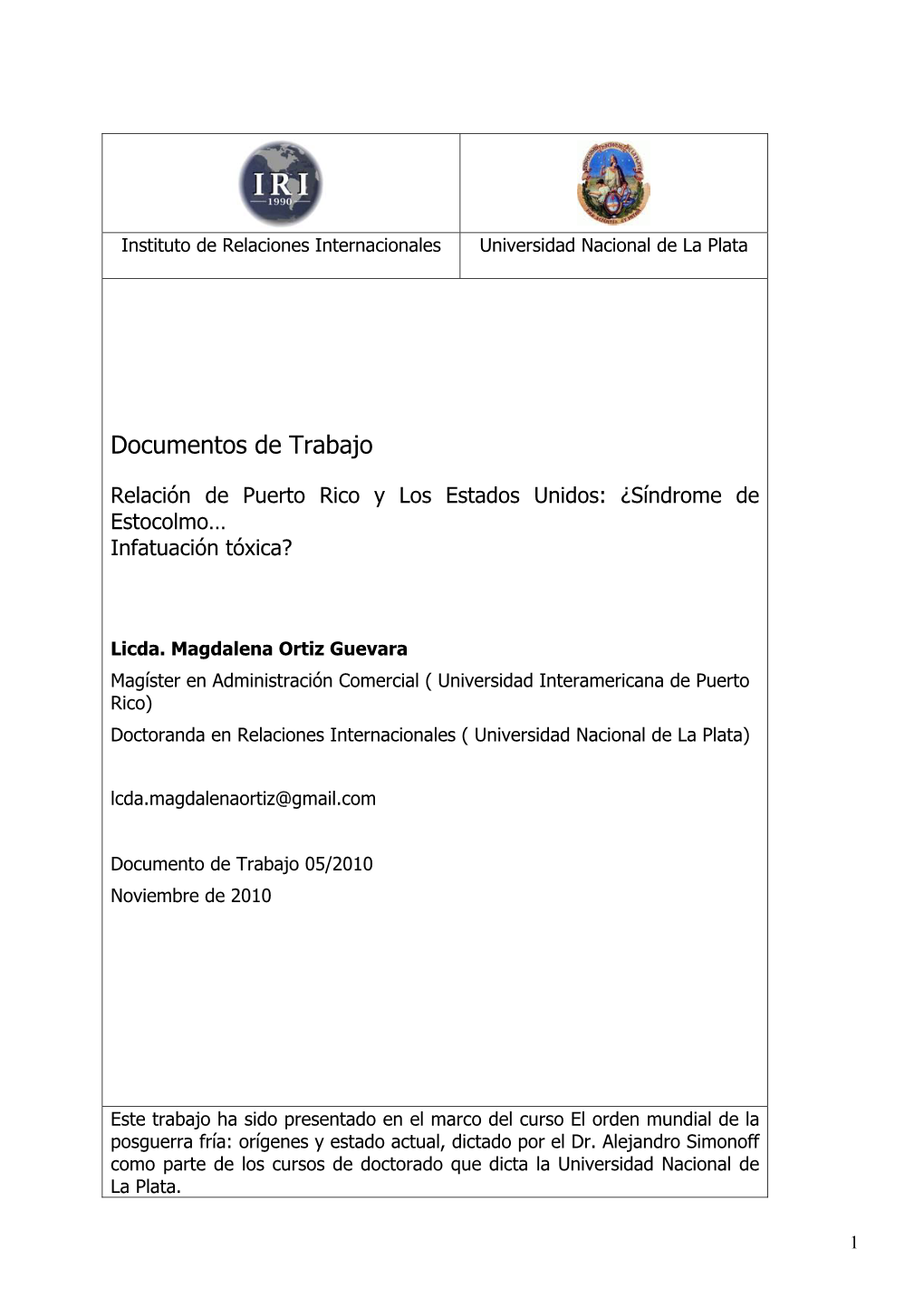 Documentos De Trabajo