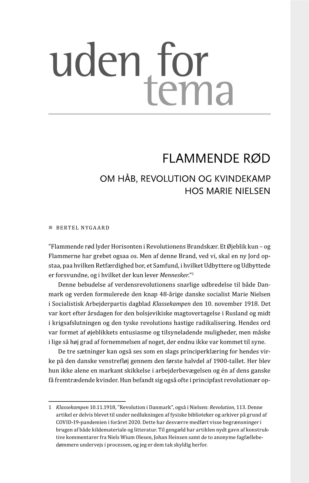 Flammende Rød Om Håb, Revolution Og Kvindekamp Hos Marie Nielsen