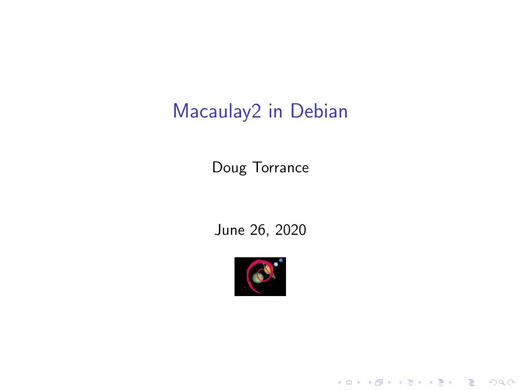 Macaulay2 in Debian