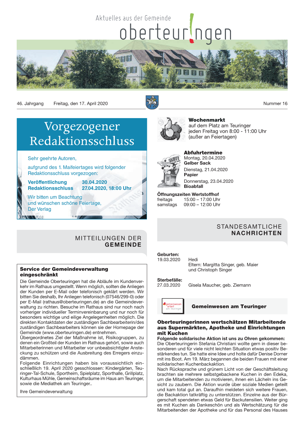 Mitteilungsblatt KW 16