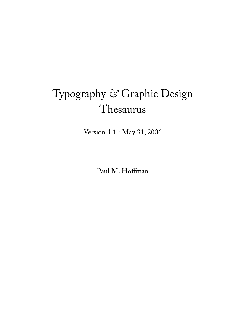 Typography & Graphic Design Thesaurus