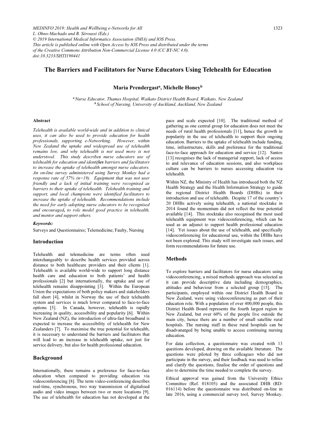 The Barriers and Facilitators for Nurse Educators Using Telehealth for Education