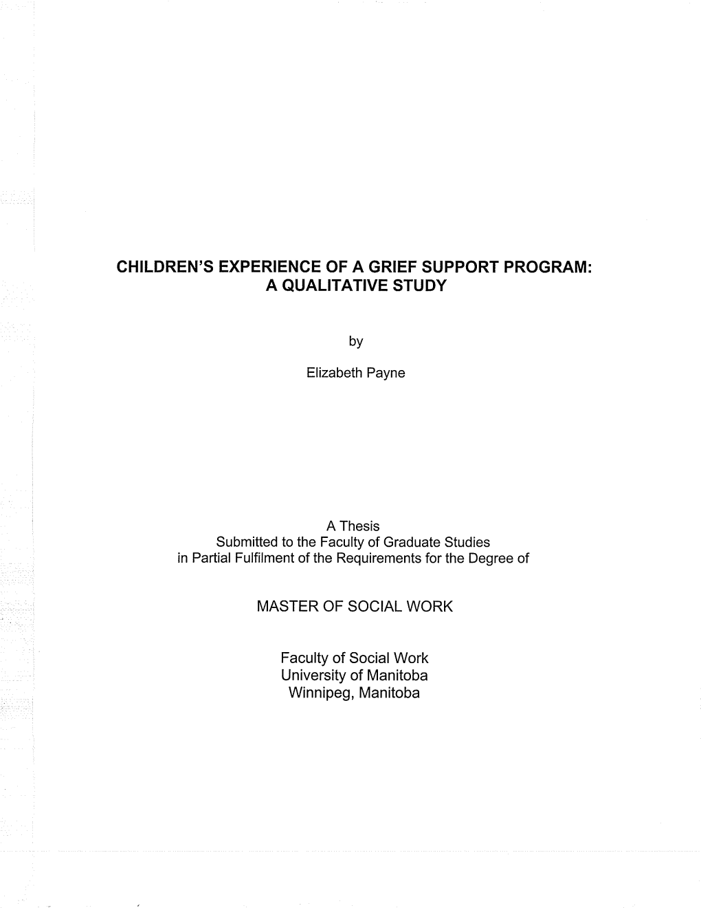 Children's Experience of a Grief Support Program: a Qualitative Study