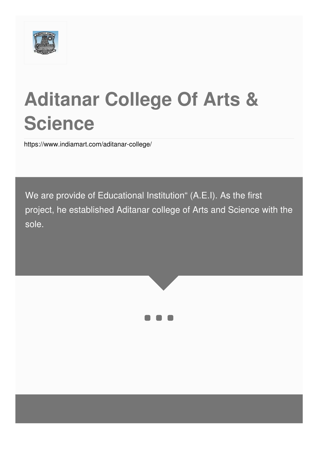 Aditanar College of Arts & Science
