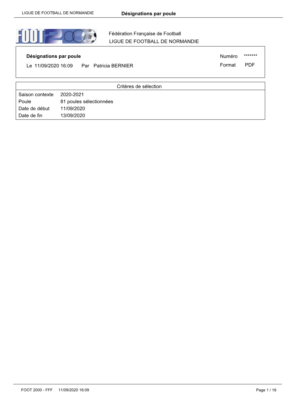 Désignations Des Officiels