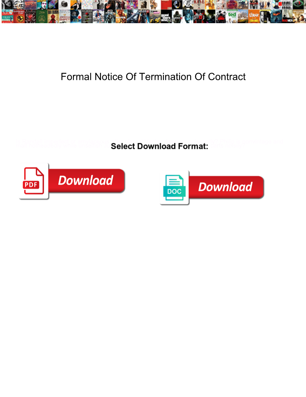 Formal Notice of Termination of Contract