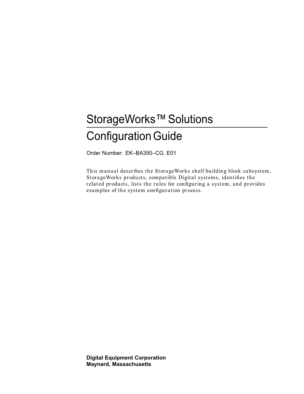 Storageworks Solutions Configuration Guide