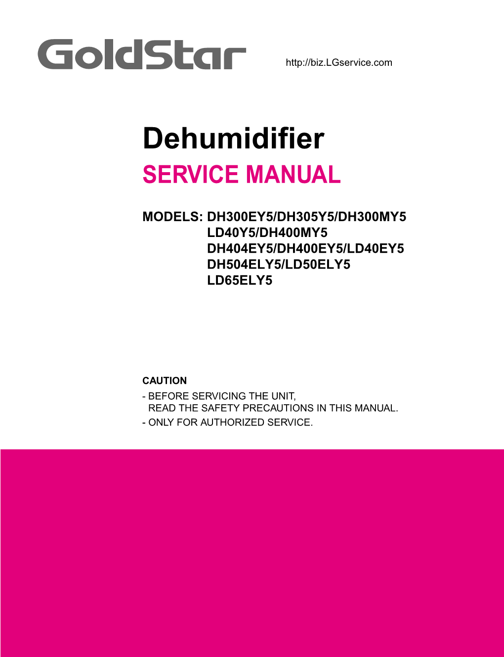 Dehumidifier SERVICE MANUAL