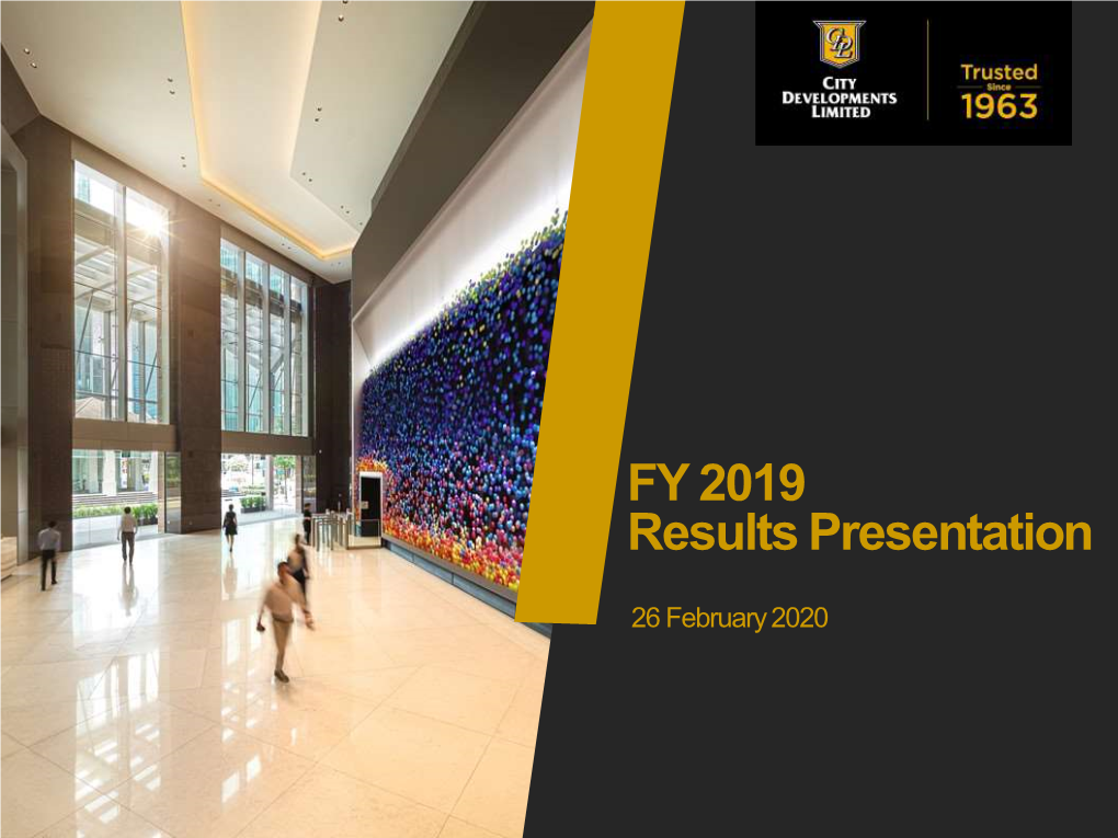 CDL FY 2019 Results Presentation