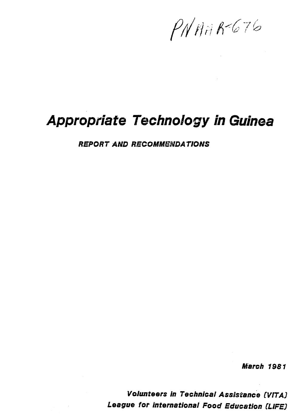 Appropriate Technology in Guinea