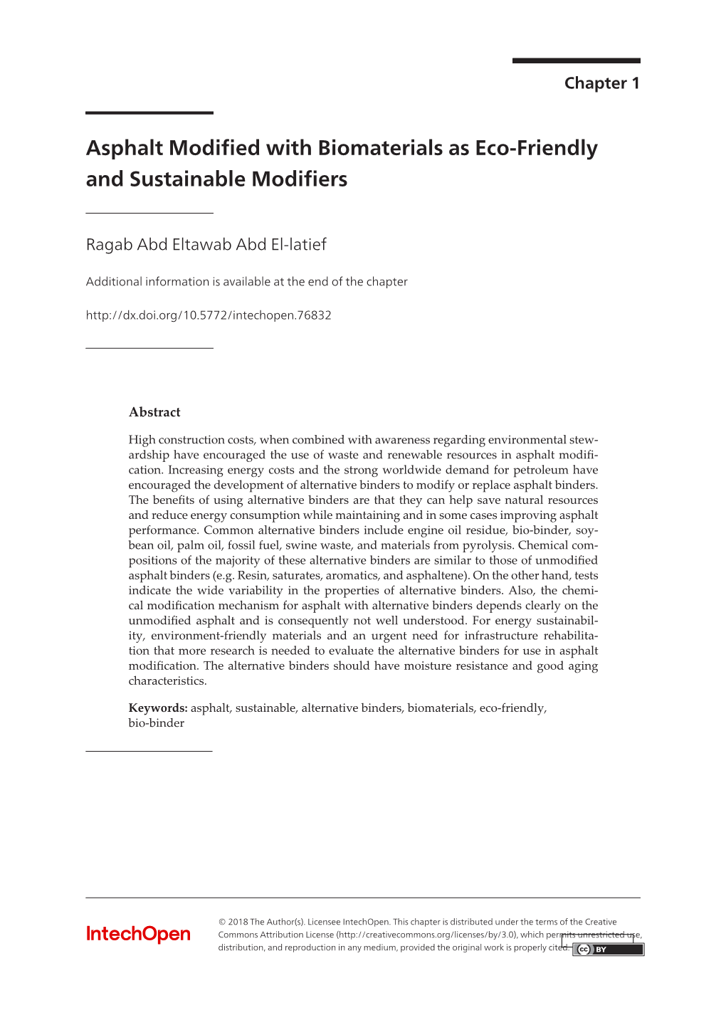 Asphalt Modified with Biomaterials As Eco-Friendly and Sustainable Modifiers 5