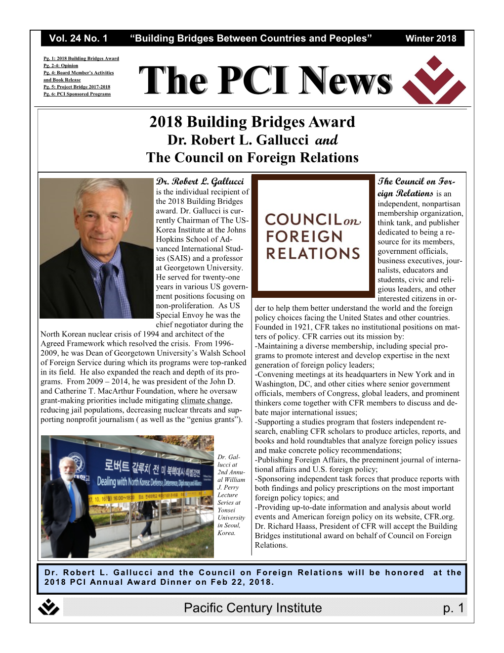 PCI Newsletter Winter