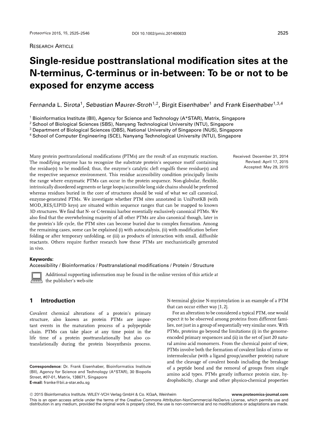 Residue Posttranslational Modification Sites at the N&#X02010