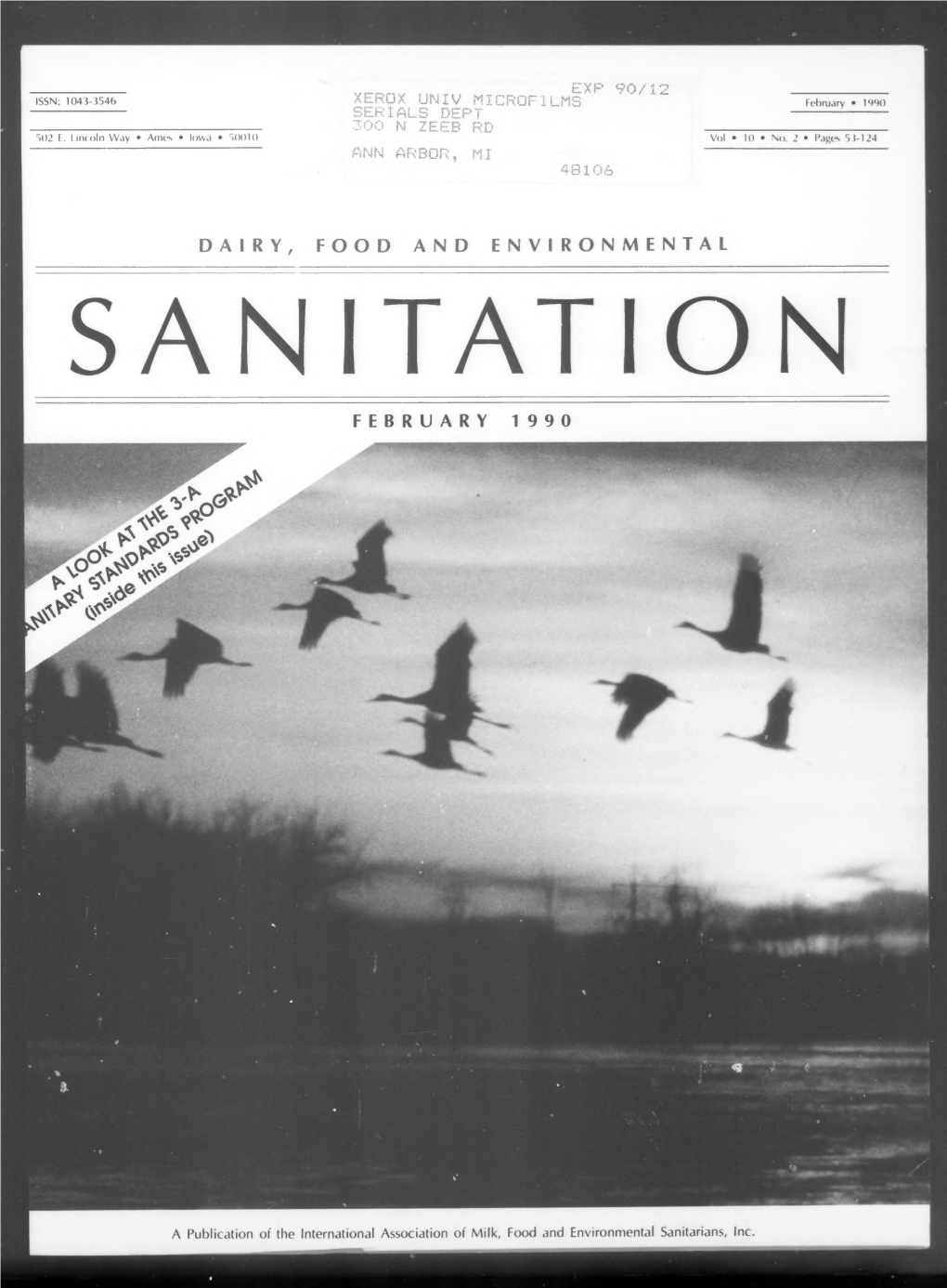 Dairy, Food and Environmental Sanitation 1990-02: Vol 10 Iss 2