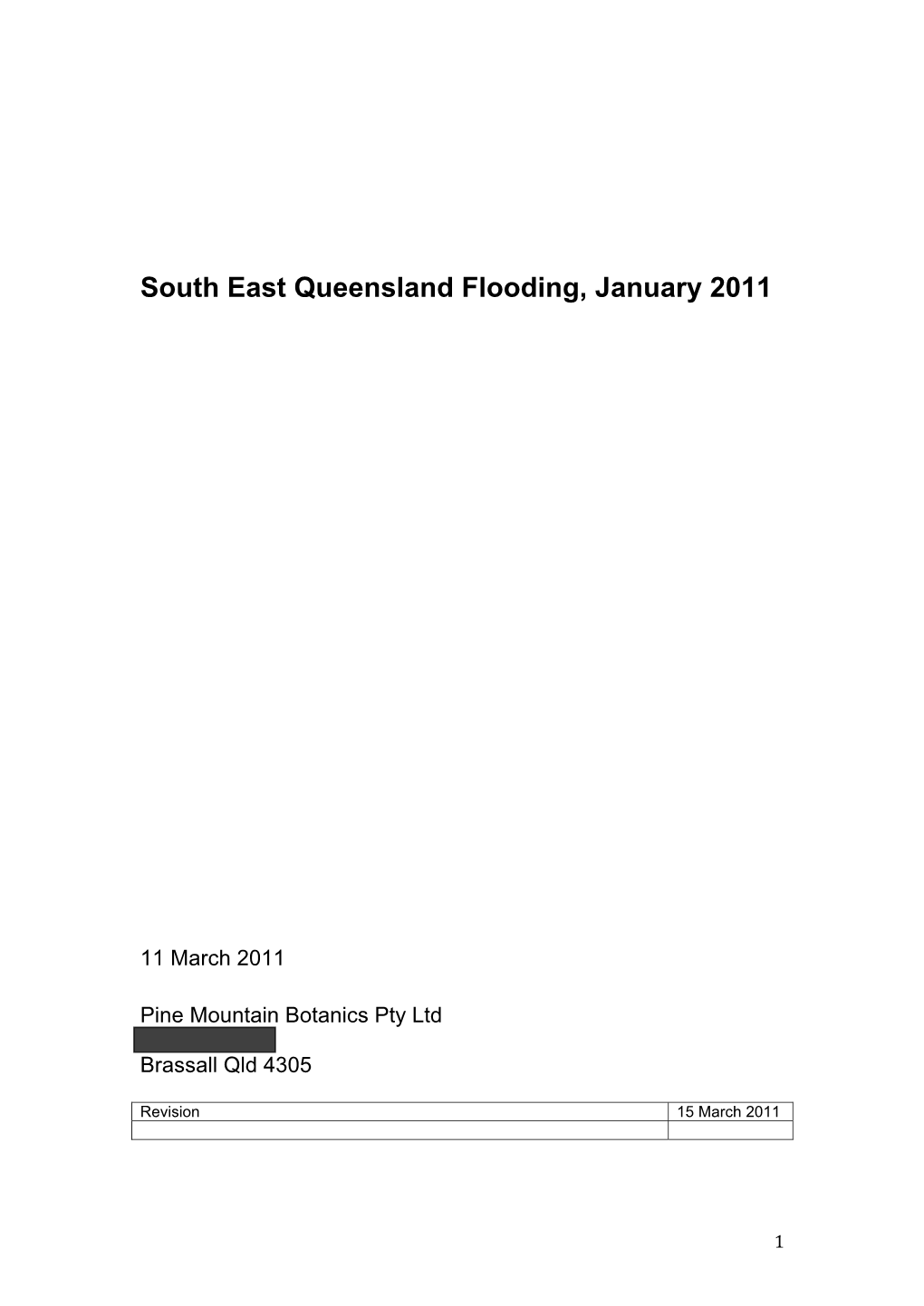 South East Queensland Flooding, January 2011