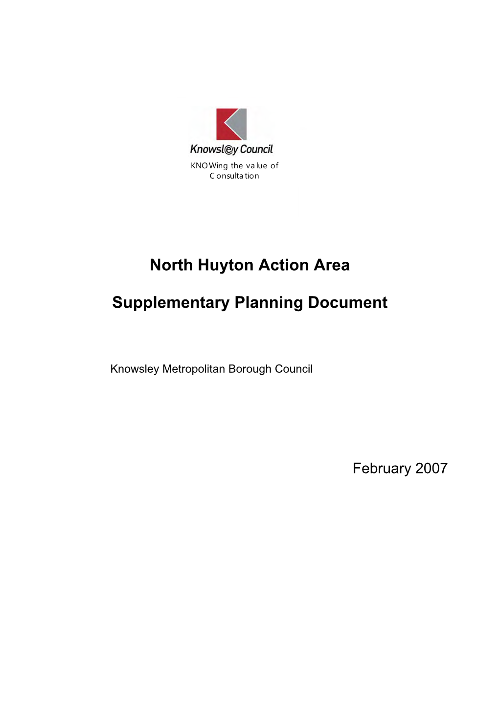 North Huyton Action Area Supplementary Planning Document