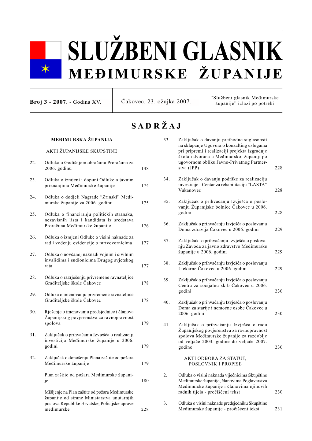 SLUŽBENI GLASNIK MEĐIMURSKE ŽUPANIJE” Brojissn 3 - 1332-7097Stranica 145 SLUŽBENI GLASNIK MEĐIMURSKE ŽUPANIJE