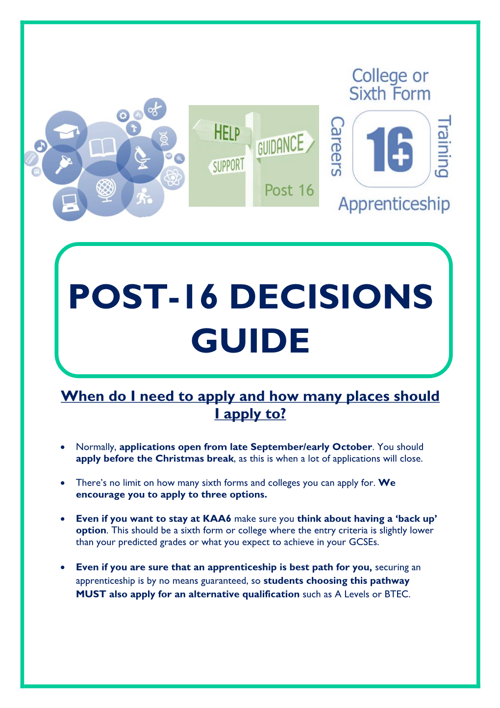 Post-16 Decisions Guide