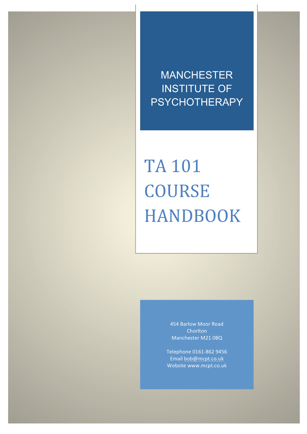 Ta 101 Course Handbook