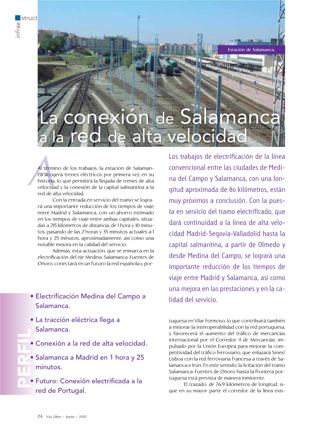 La Conexión De Salamanca a La Red De Alta Velocidad Los Trabajos De Electrificación De La Línea