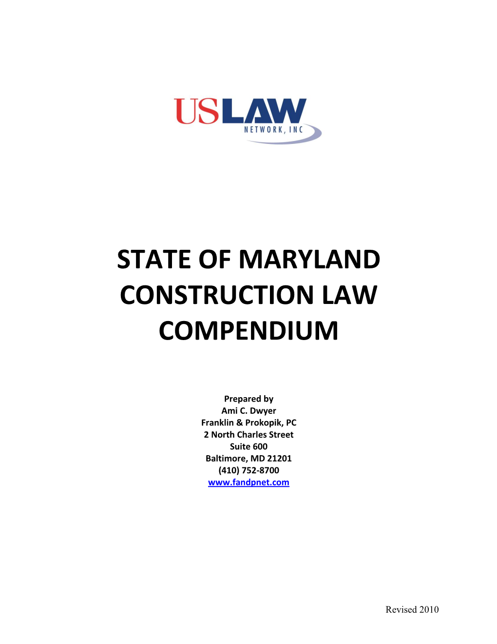 State of Maryland Construction Law Compendium